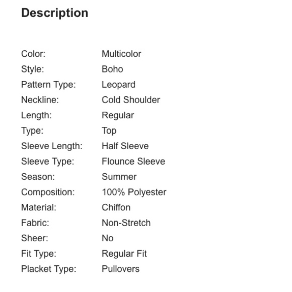 1 XL LEFT! Leopard Cold Shoulder Top Blouse Shirt - Picture 8 of 12